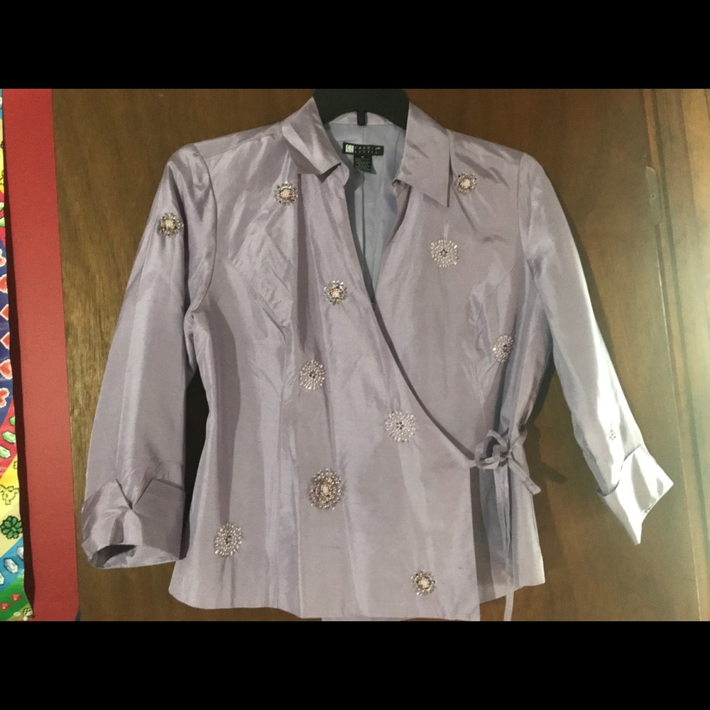 Carol little 100% Silk Dry Clean lavender blouse